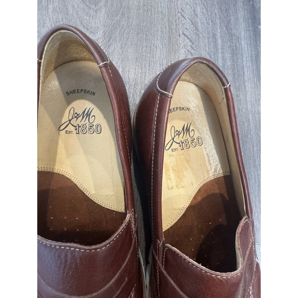 Johnston & Murphy Martell Penny Loafers 9.5 M Mahogany Brown Leather 27-3114